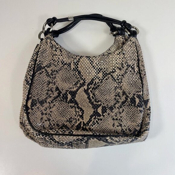 Emporio Armani Womens Calfskin Leather Python Handbag L with Coin Purse Wallet - Picture 1 of 11